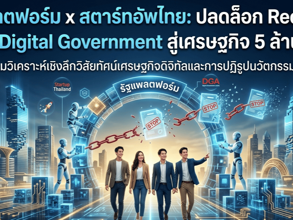 รัฐแพลตฟอร์ม x สตาร์ทอัพไทย: ปลดล็อก Red Tape ด้วย Digital Government สู่เศรษฐกิจ 5 ล้านล้าน