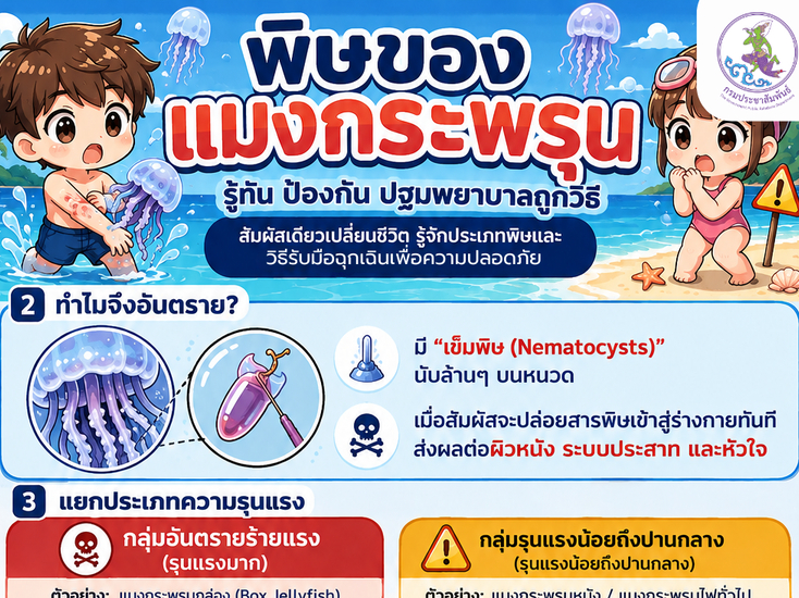 "พิษของแมงกระพรุน: อันตรายและการปฐมพยาบาลที่ถูกต้อง"