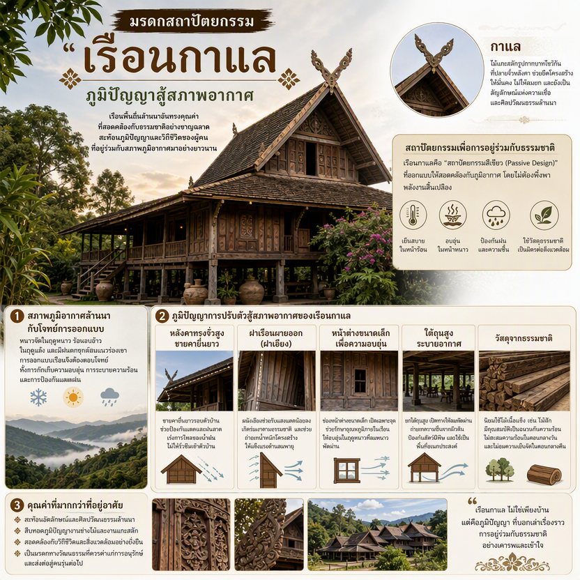 มรดกสถาปัตยกรรม "เรือนกาแล"  ภูมิปัญญาล้านนาท้าทายสภาพอากาศ